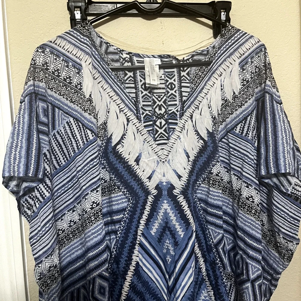 Seafolly Australia Swim Coverup Blue white Beach Boho‎ Womens O/S
